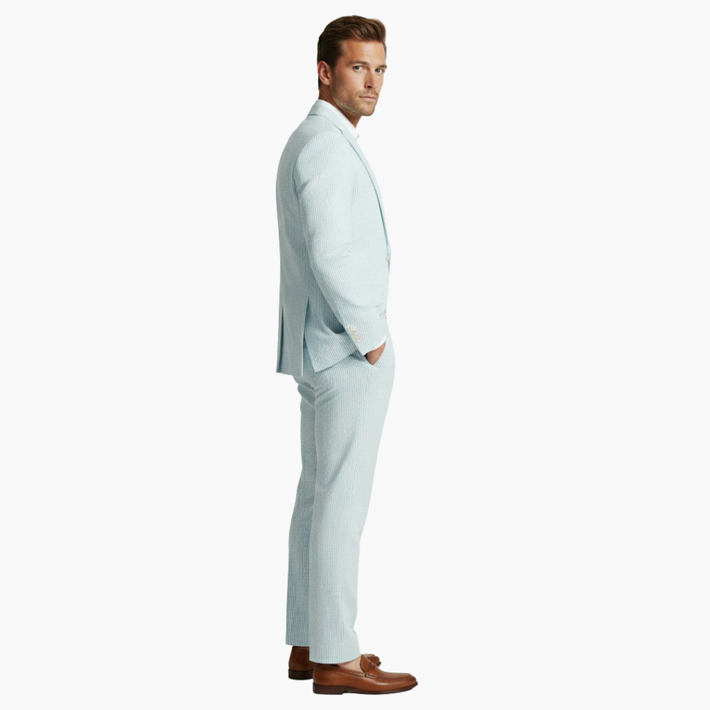 Alaric | Men's Striped Slim Fit Two-Piece Suit - Striped - Image 2