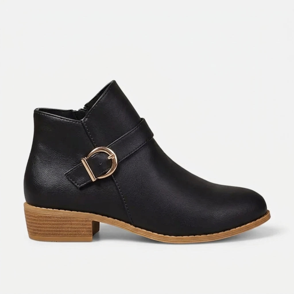 Aldveen | Women's Chelsea Ankle Boots Buckle Detail - Black - Image 1