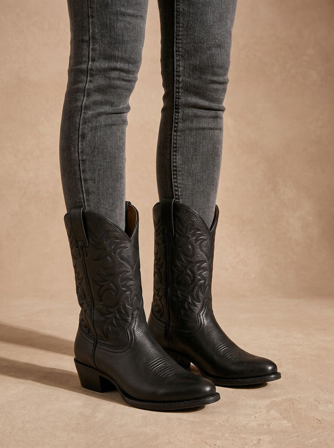 Aldvora | Women's Heeled Western Cowboy Boots Mid-Calf - Image 1