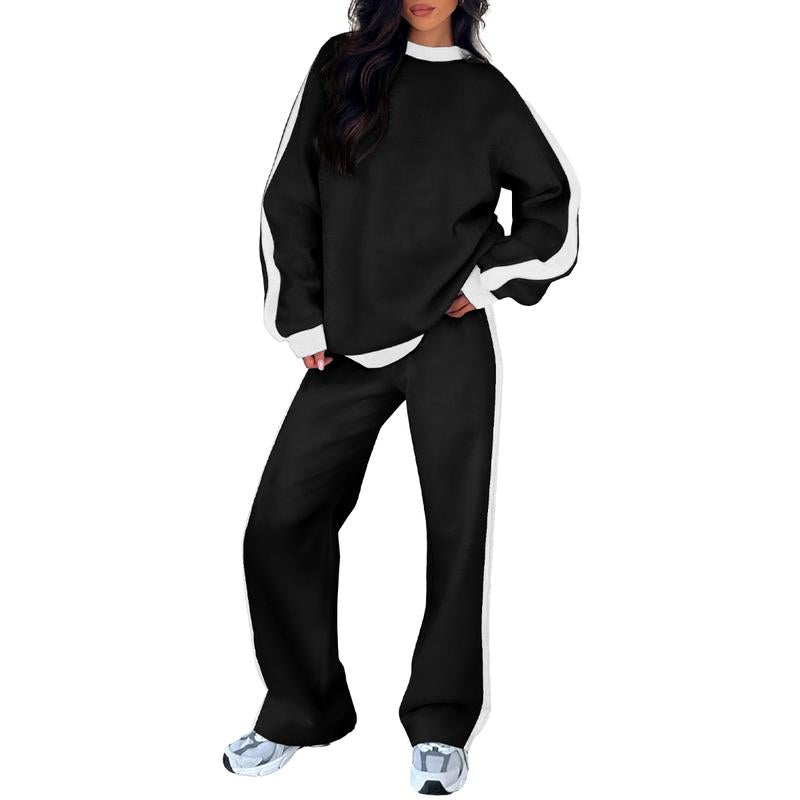 Arvindra | Women's Knit Lounge Set Wide Leg Tracksuit - Light Grey - Image 2