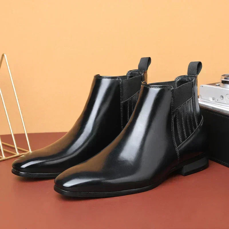 Bellamy | Men's Chelsea Ankle Boot Pointed Toe - Dark Brown - Image 2