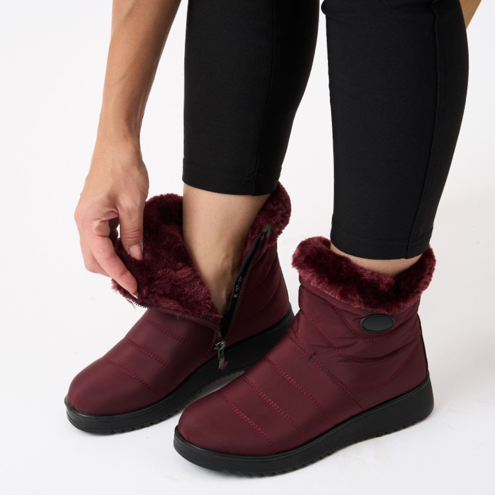 Brandell | Women's Waterproof Winter Boots with Fur Cuff - Black - Image 2