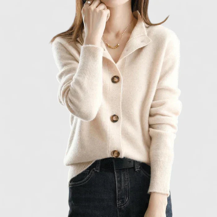 Brenvie | Women's Collared Knitted Cardigan - Image 1