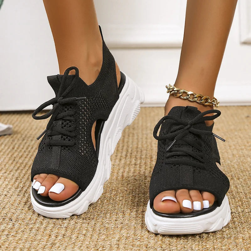 Brielle | Women's Lace Up Athletic Sandals - Image 1