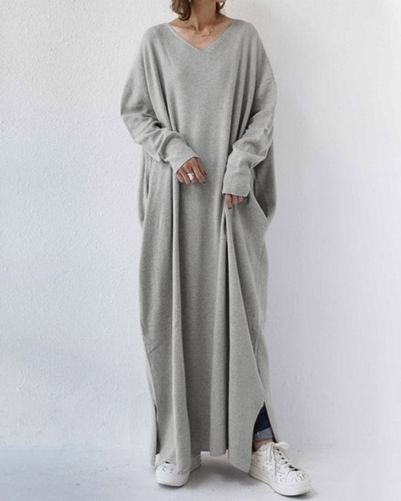 Brielle | Women's V-Neck Oversized Maxi Dress - Image 1