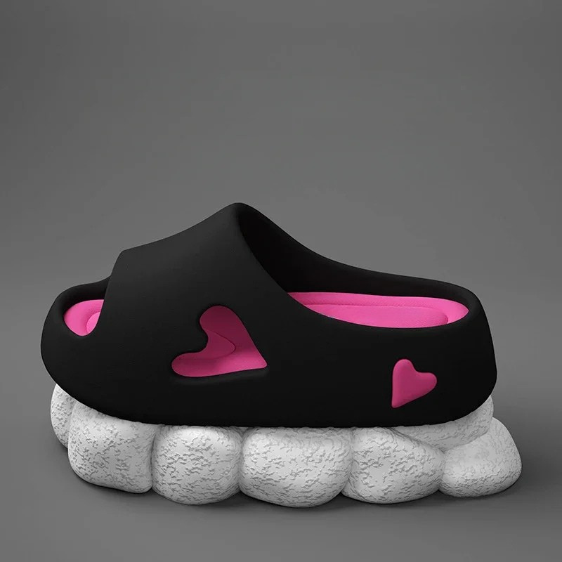 Brienne | Women's Heart Cutout Platform Slides - Image 2
