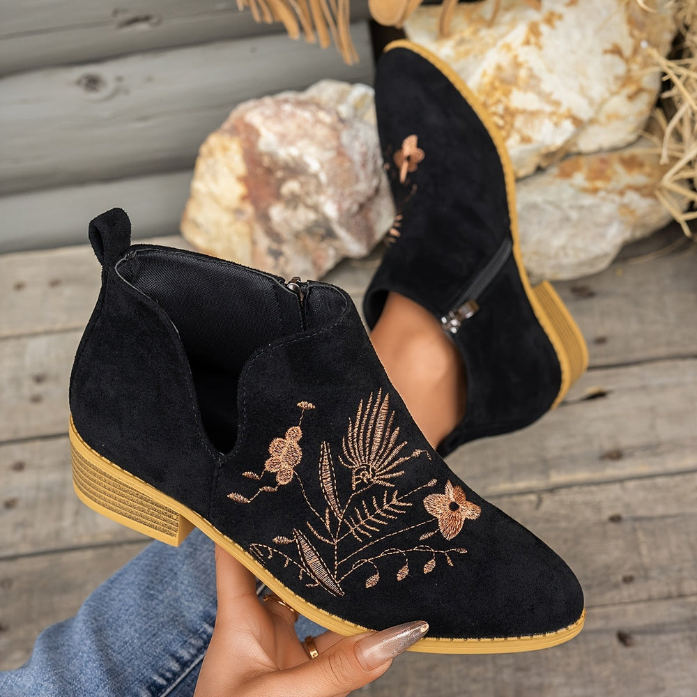 Brinelle | Women's Embroidered Chelsea Ankle Boots - Image 2
