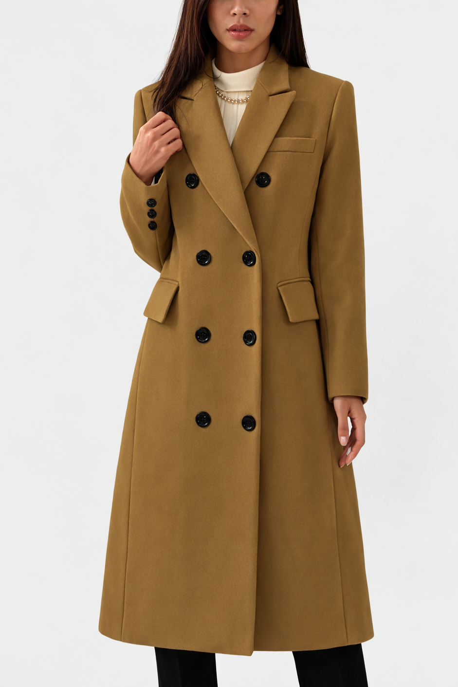 Briony | Women's Double Breasted Long Coat - Image 1