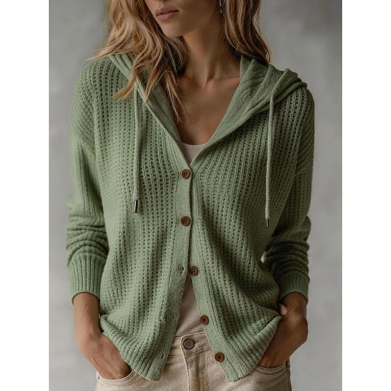 Briony | Women's Hooded Cardigan - Brown - Image 2