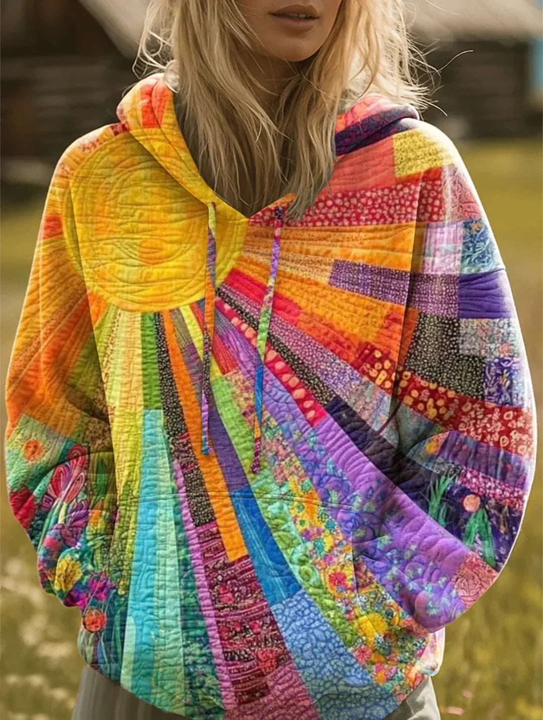 Bryndal | Women's Quilted Patchwork Hooded Jacket - Image 1