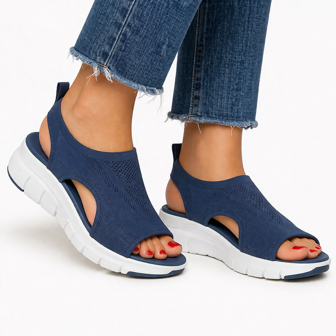 Brynn | Women's Orthopedic Slip-On Open Toe Sandal - Navy - Image 1