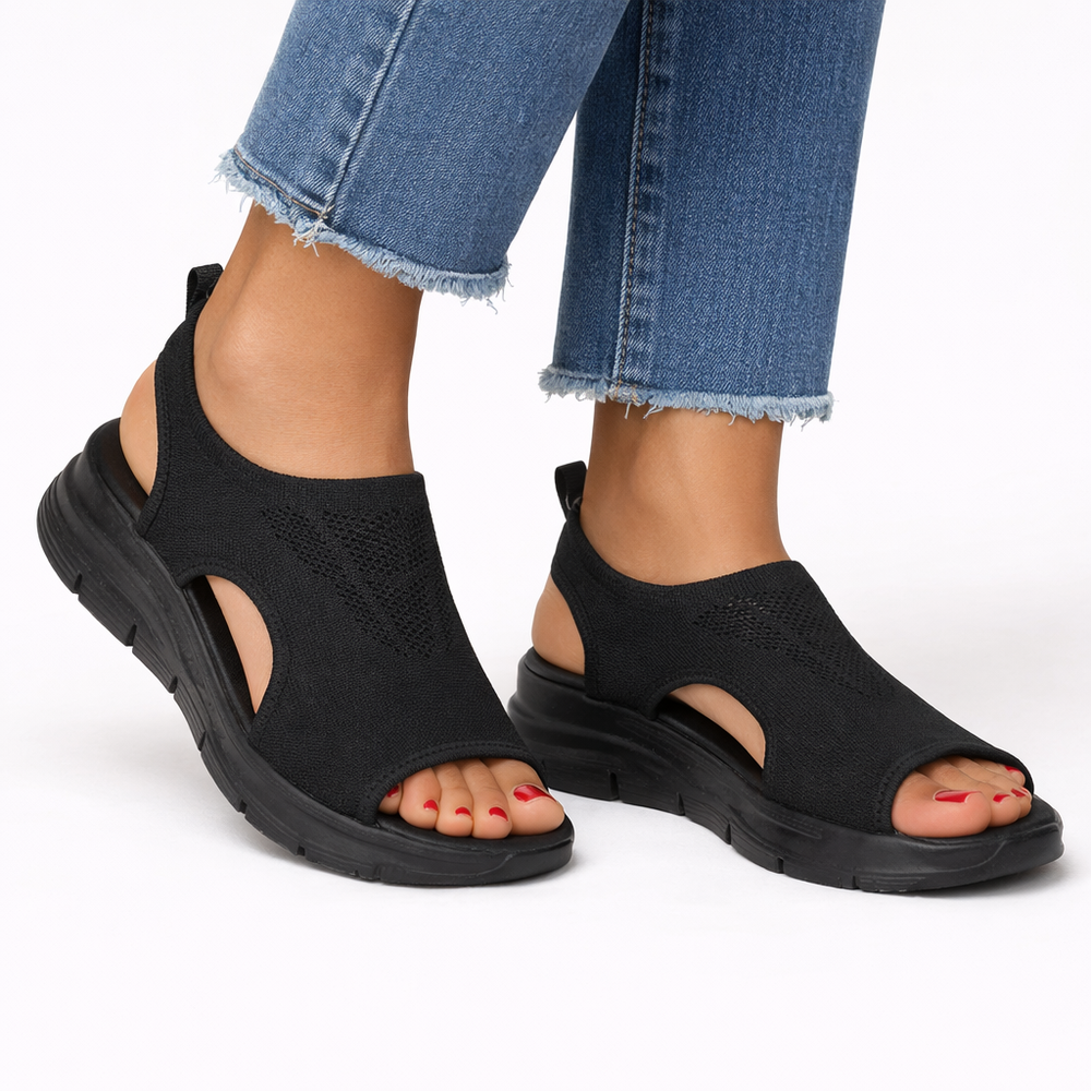 Brynn | Women's Orthopedic Slip-On Open Toe Sandal - Navy - Image 2