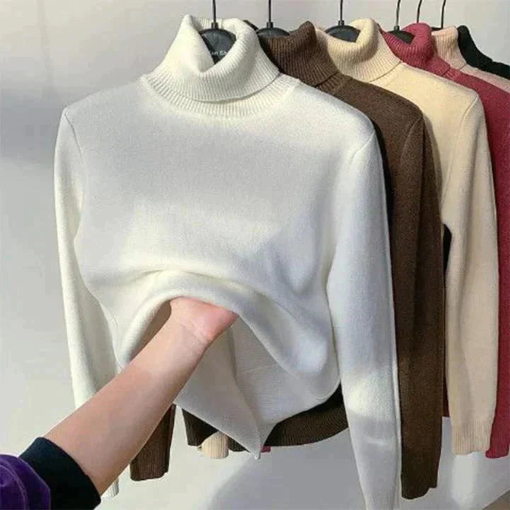 Bryvella | Women's Fleece-Lined Turtleneck Ribbed Jumper - Image 2