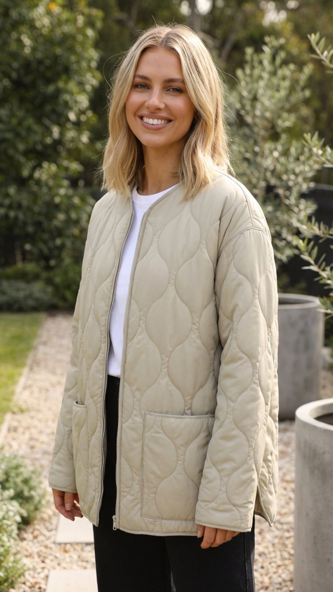 Caldwyn | Women's Quilted Jacket - Beige - Image 1