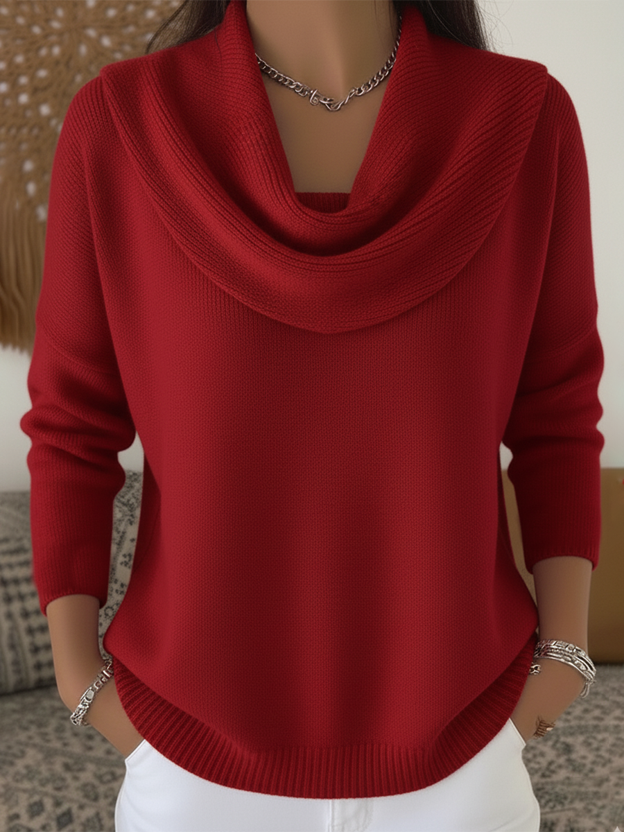 Calista | Women's Cowl Neck Long Sleeve Sweater - Image 1