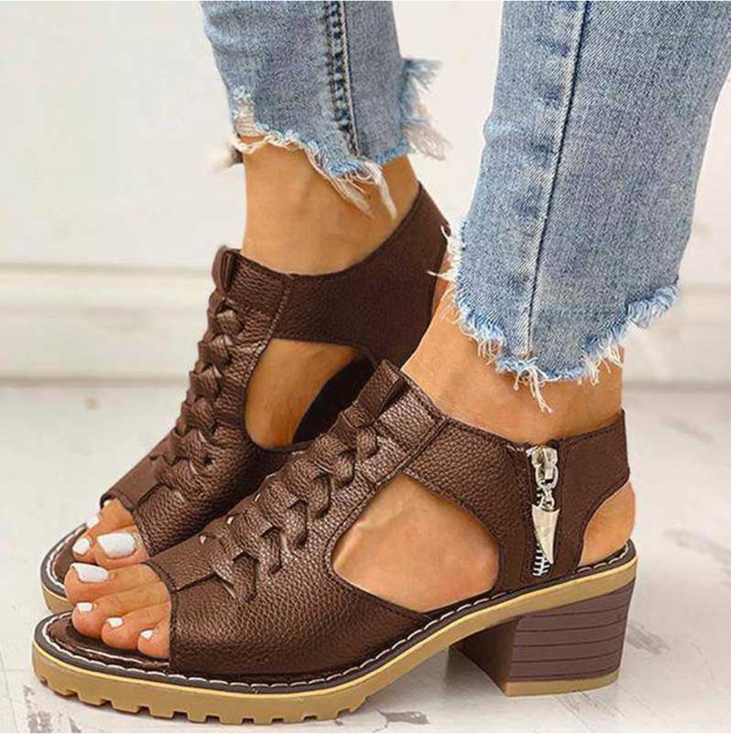 Calliandra | Women's Block Heel Lace Up Sandals - Image 1