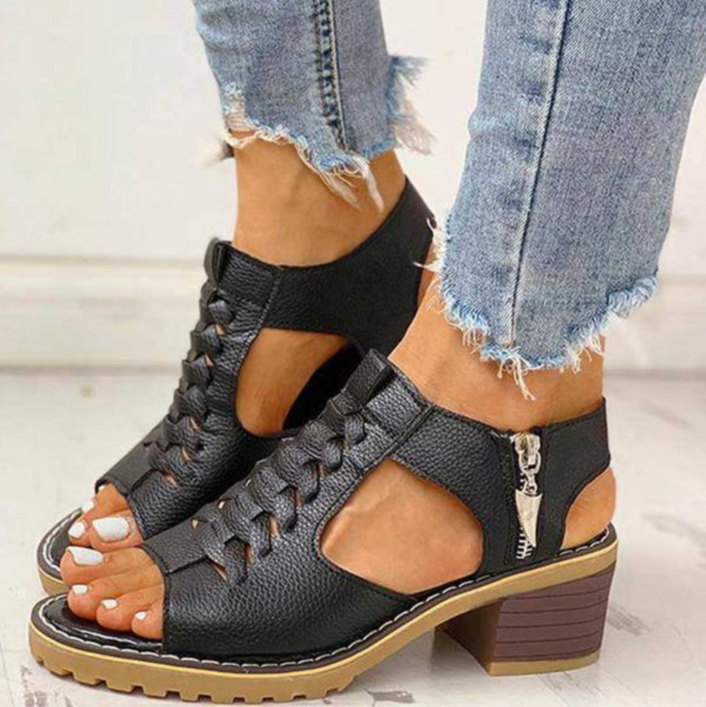 Calliandra | Women's Block Heel Lace Up Sandals - Image 2