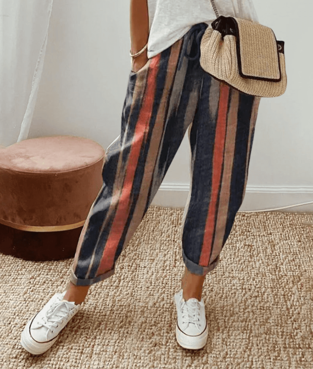 Calliope | Women's Striped Wide Leg Pants - Image 1