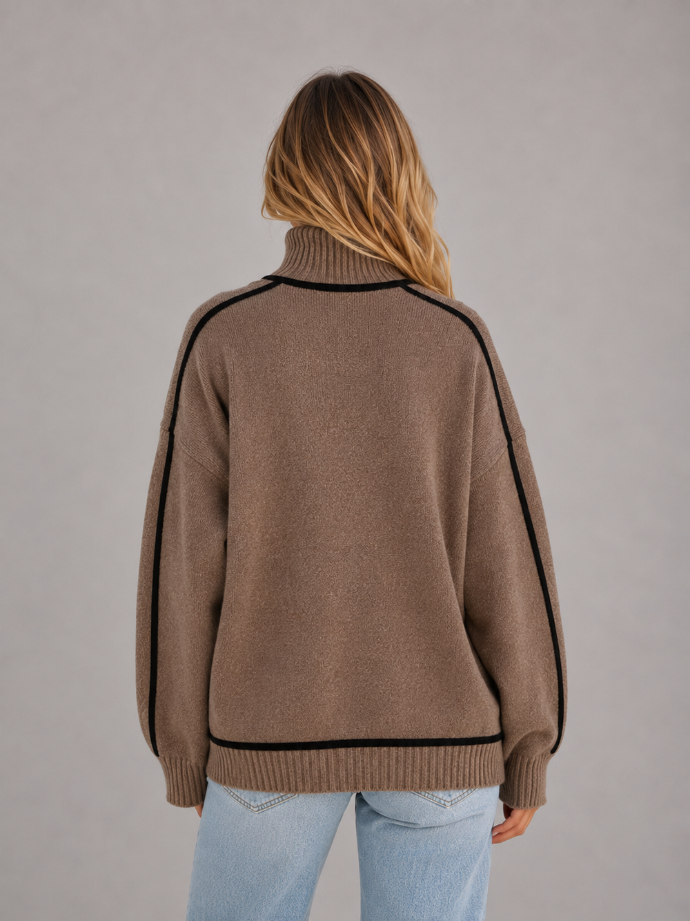Calverne | Women's Oversized Roll Neck Jumper - Image 2