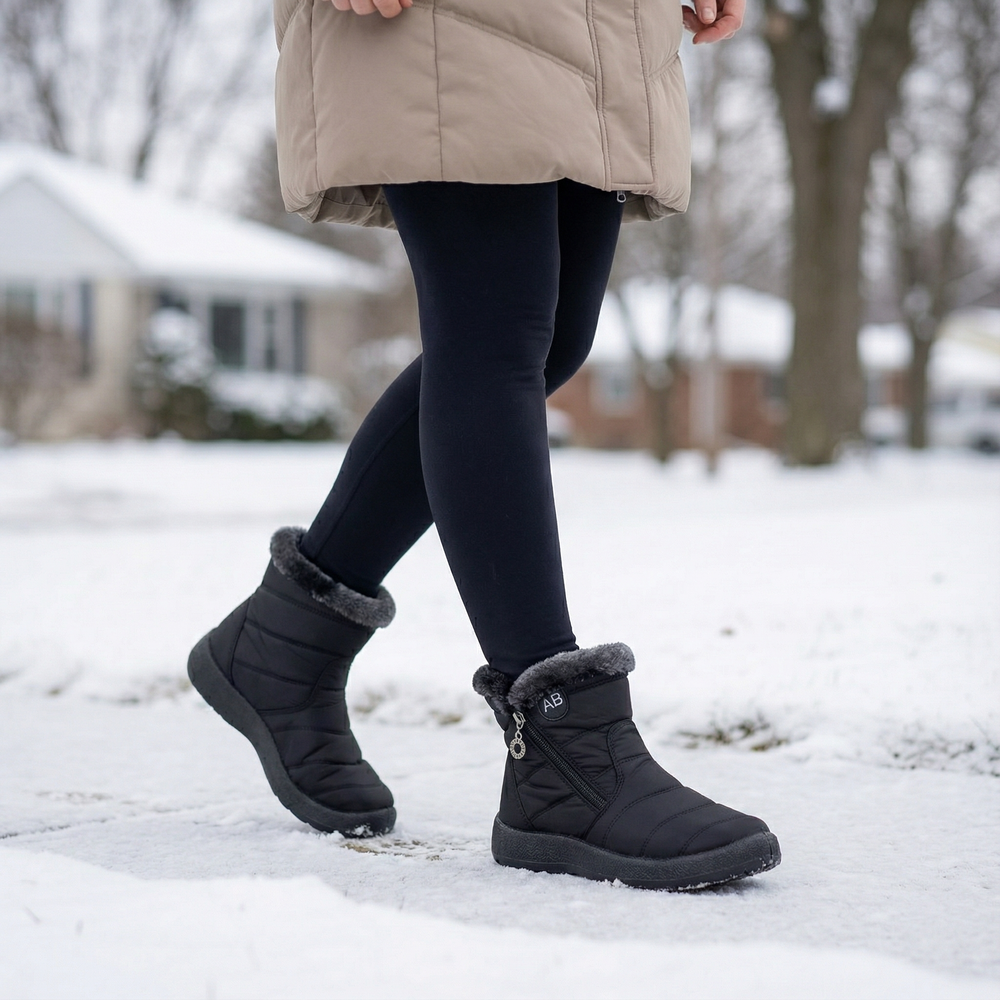 Carveth | Women's Fur-Lined Winter Ankle Boots - Black - Image 2