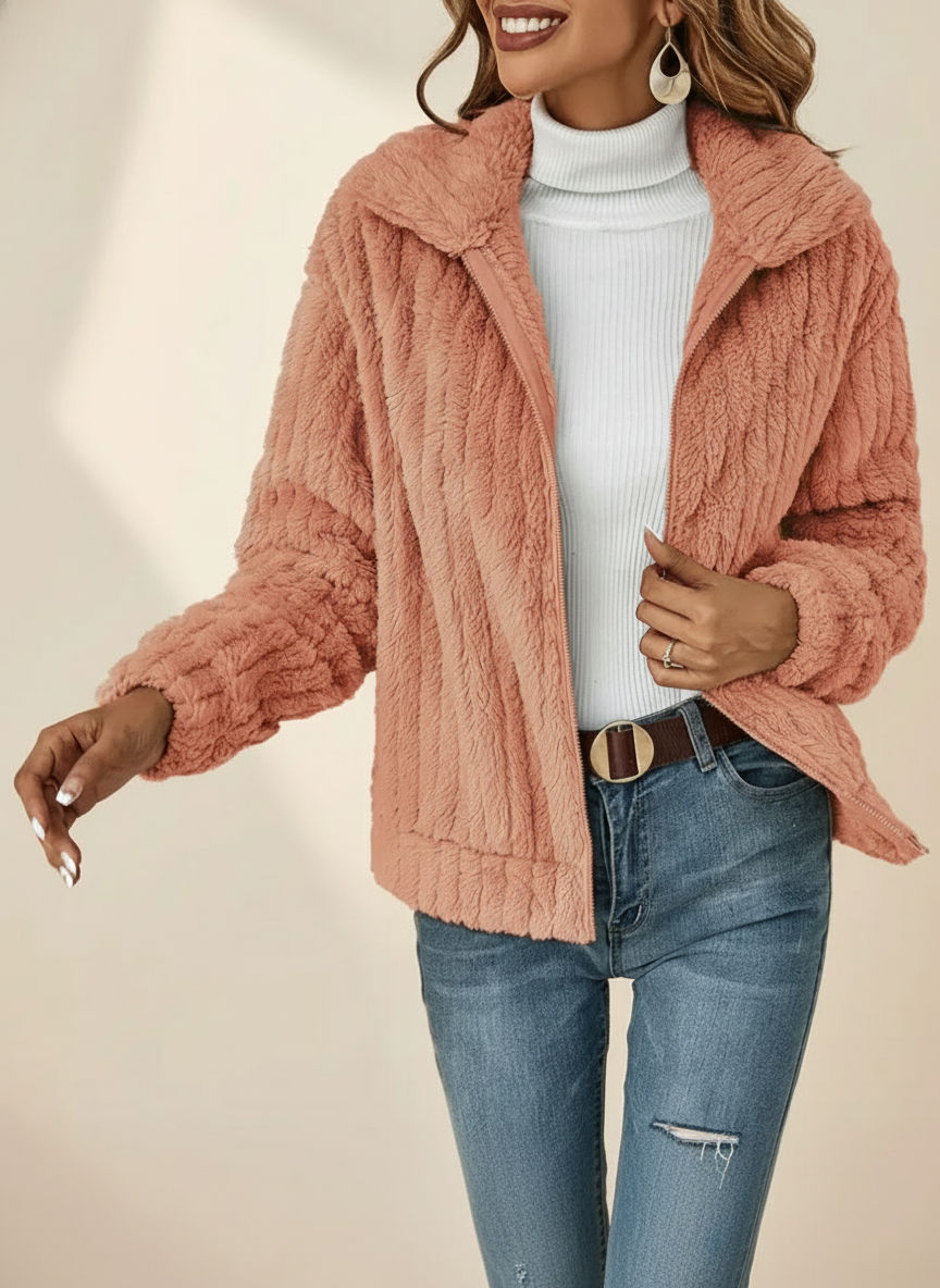 Cassandra | Women's Open Front Fuzzy Cardigan - Image 1