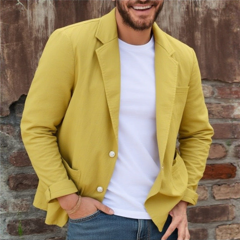 Cato | Men's Casual Unstructured Blazer - Beige - Image 2