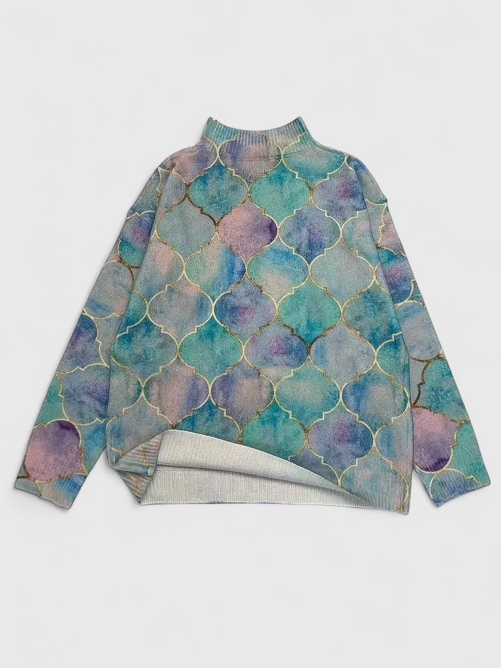 Celesta | Women's Knit Jumper Mermaid Scale Print - Image 2