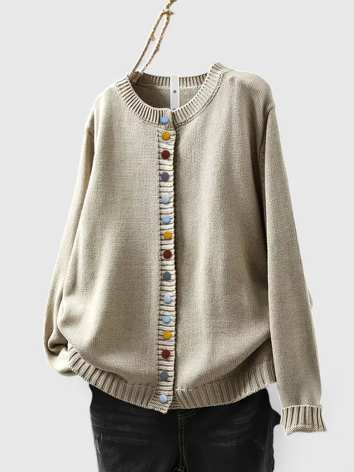 Celestine | Women's Round Neck Long Sleeve Cardigan - Image 1