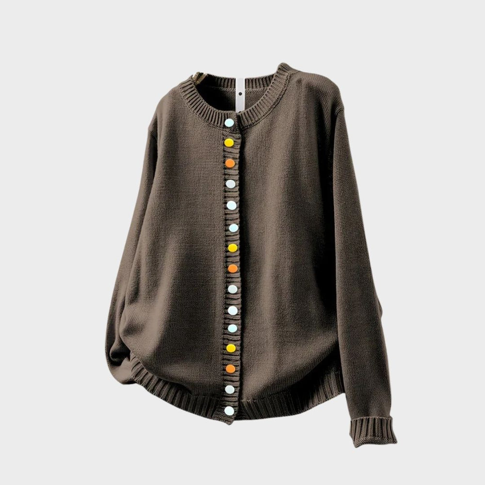 Celestine | Women's Round Neck Long Sleeve Cardigan - Image 2
