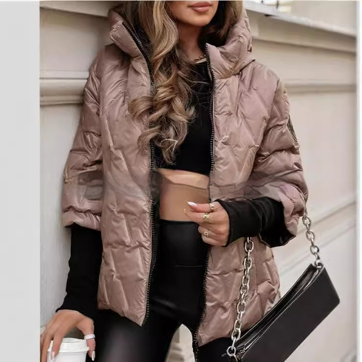 Celvara | Women's Hooded Quilted Jacket - Champagne - Image 2