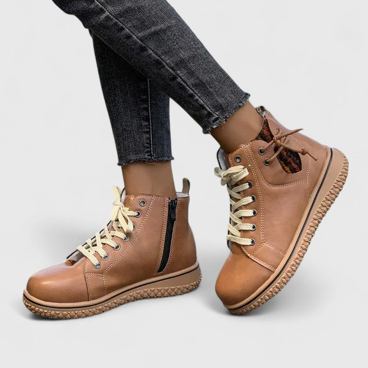 Clarissa | Women's Lace Up Ankle Boots - Blue - Image 2