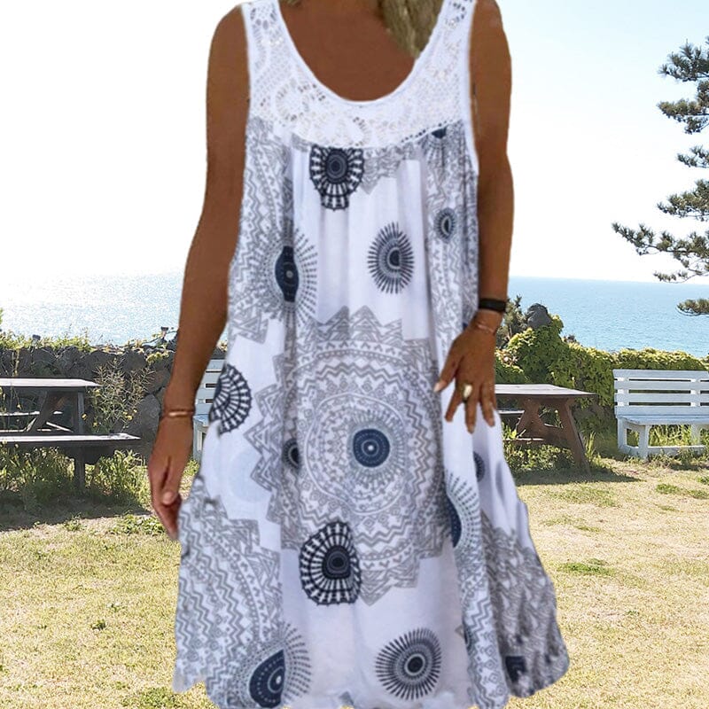 Clementine | Women's Sleeveless Printed Midi Dress - Image 1