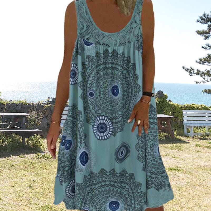 Clementine | Women's Sleeveless Printed Midi Dress - Image 2
