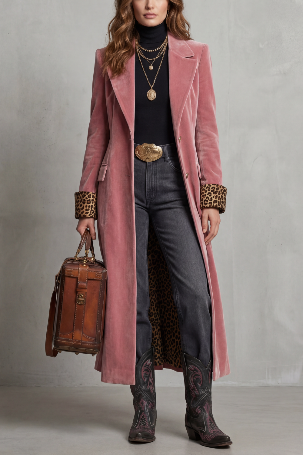 Clovaine | Women's Long Velvet Coat Lining - Pink - Image 1