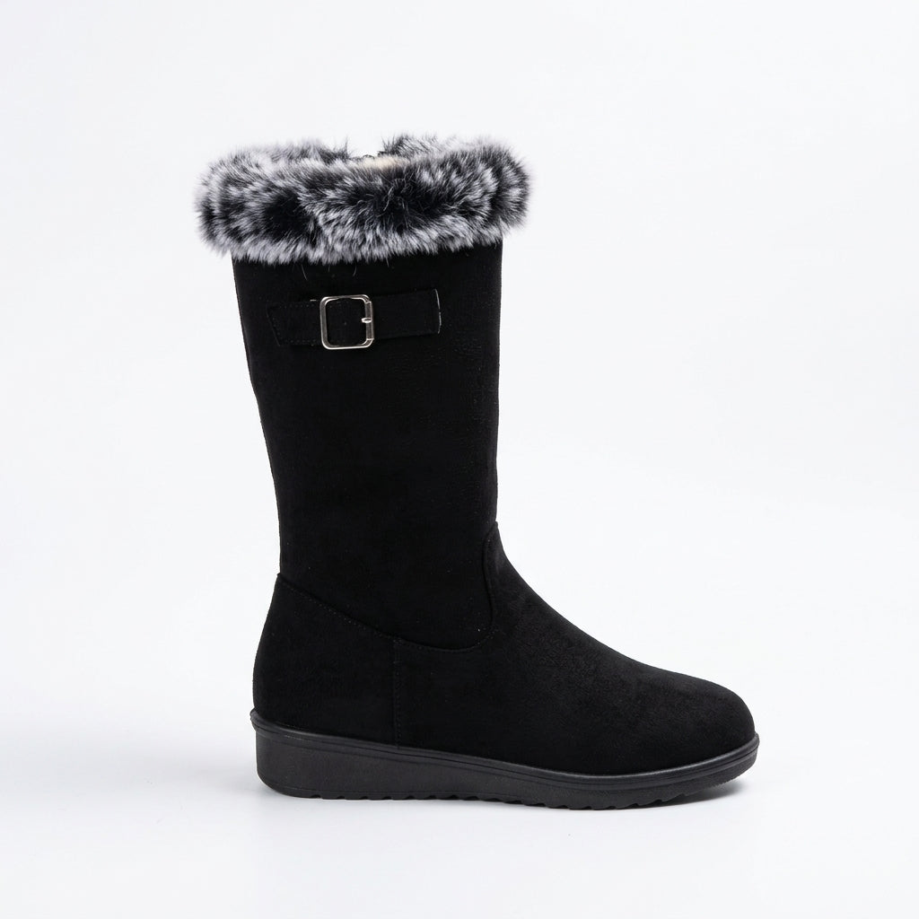 Clovewyn | Women's Winter Boots Faux Fur Lined - Black - Image 1