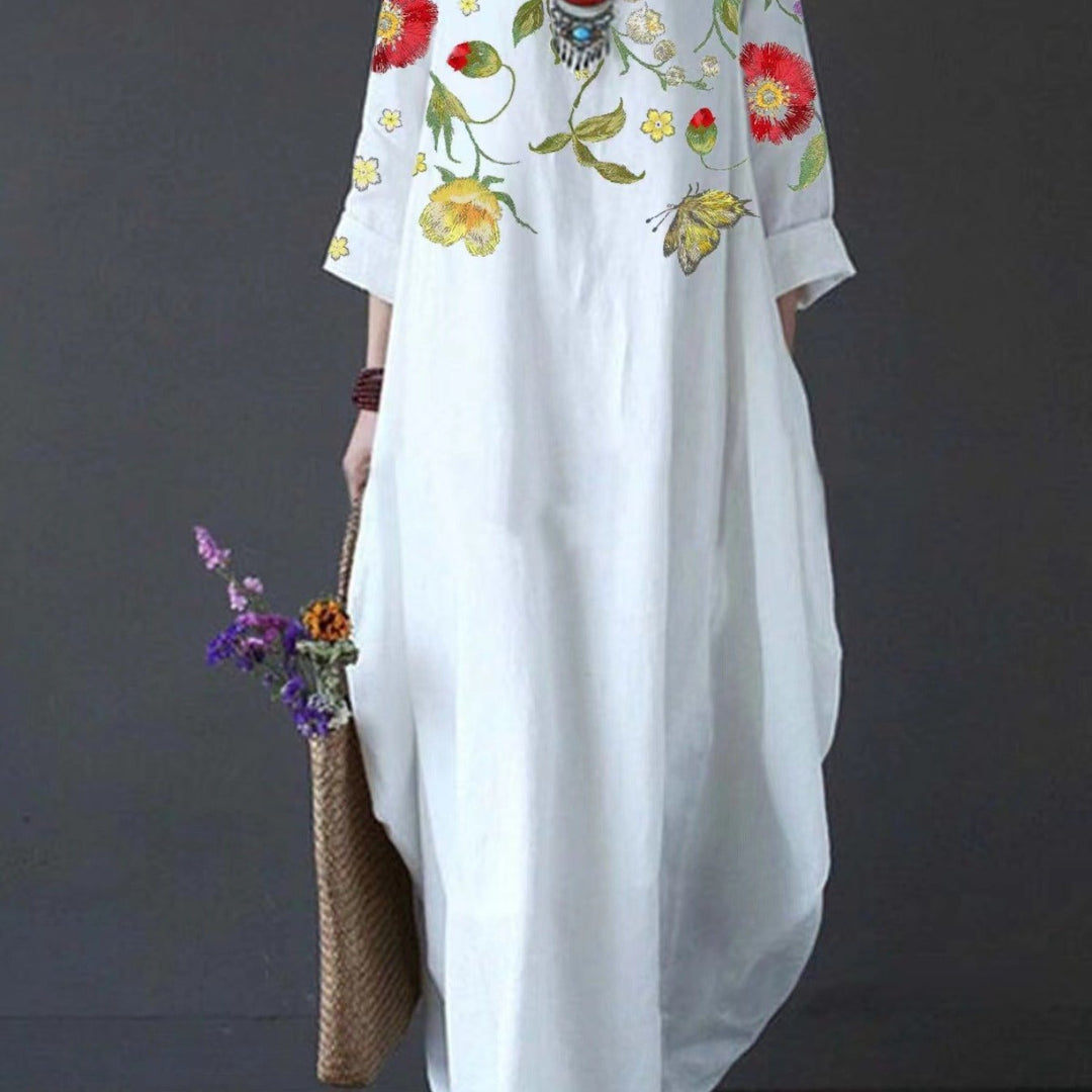 Constance | Women's Floral Short Sleeve Maxi Dress - Floral - Image 1
