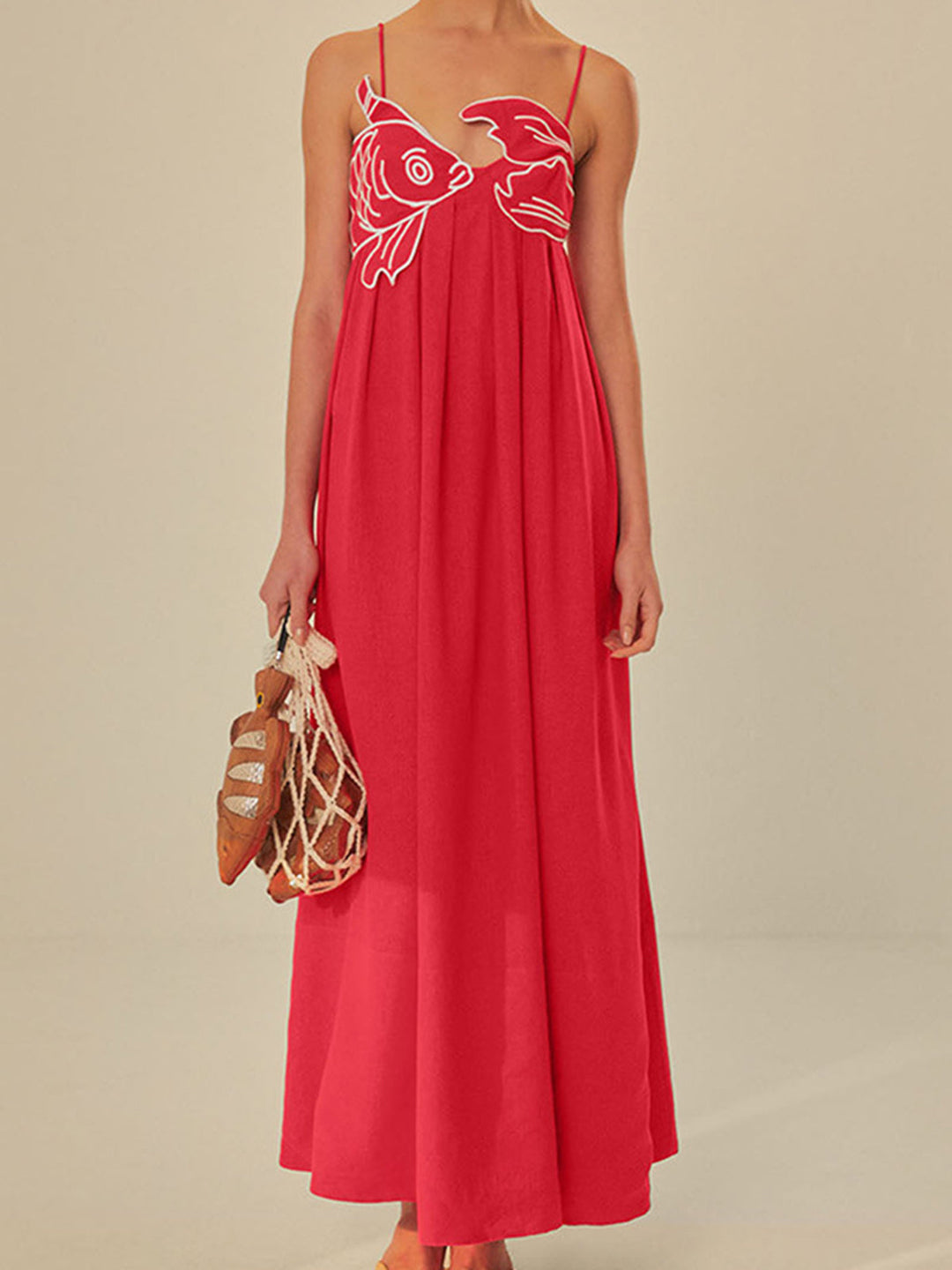Cordelia | Women's Embroidered Spaghetti Strap Maxi Dress - Image 1