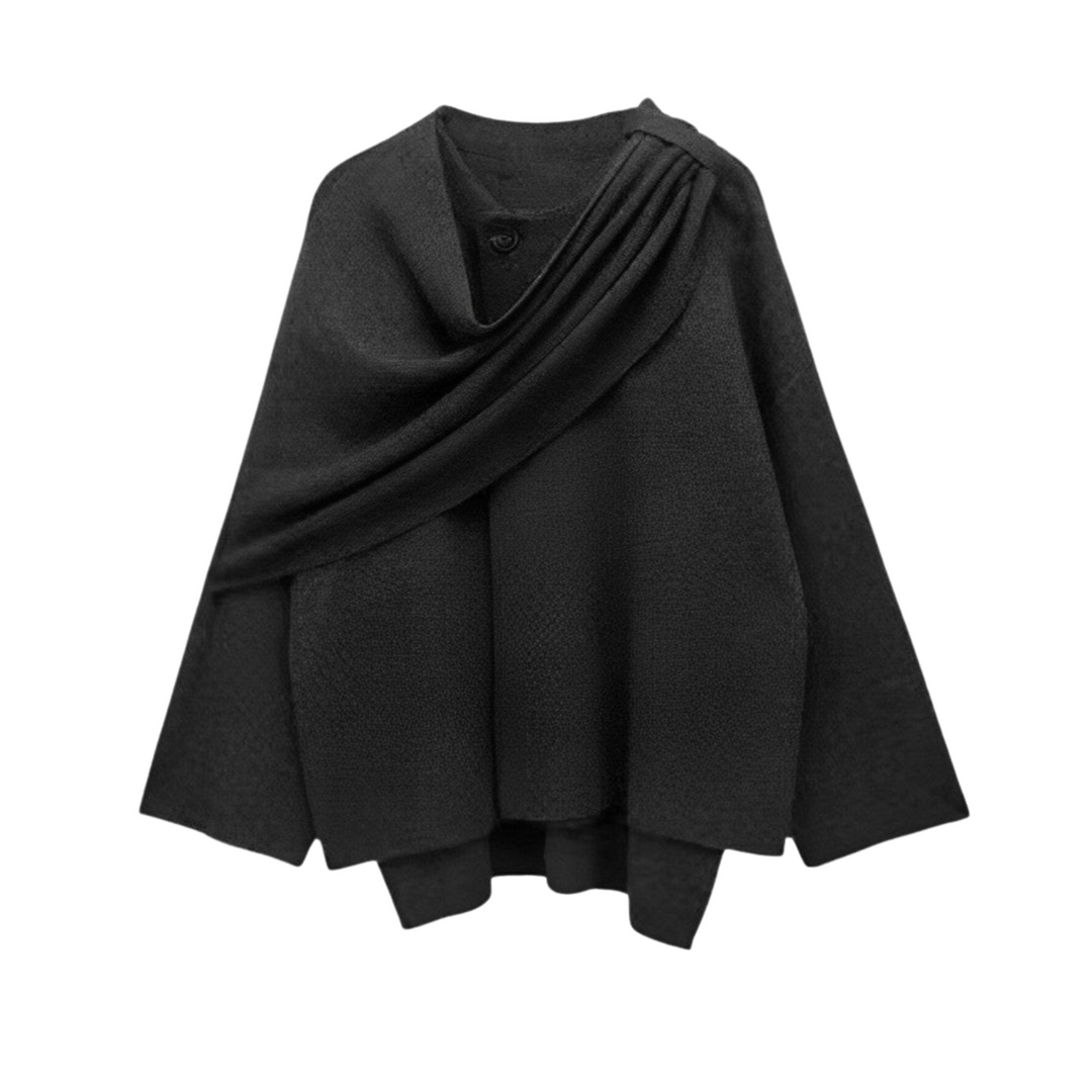 Cordessa | Women's Draped Cowl Neck Cape Coat - Image 1