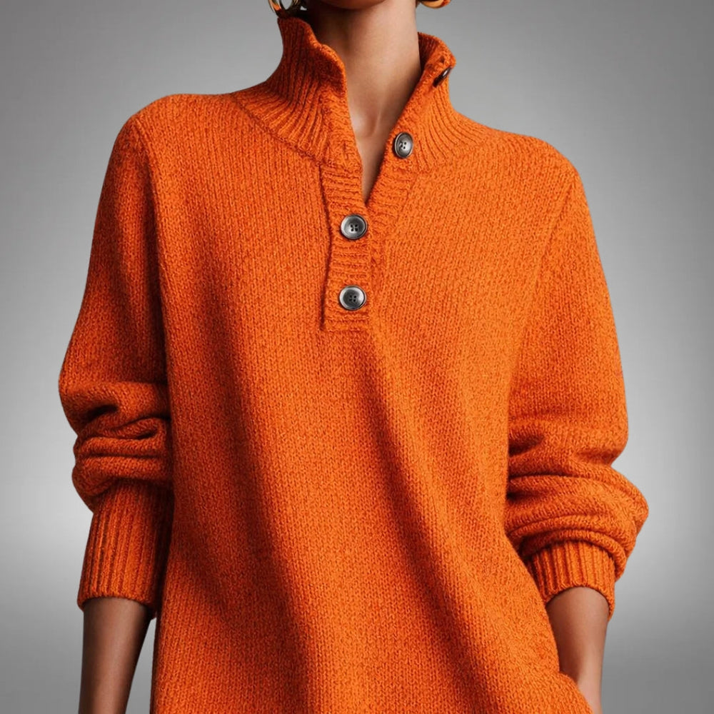 Cordeva | Women's Chunky Knit Jumper Dress - Orange - Image 2