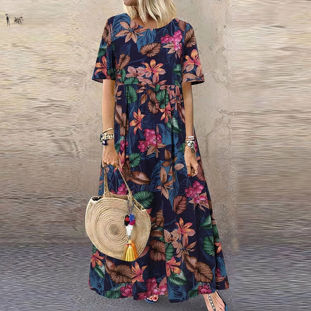 Cordiana | Women's Floral Short Sleeve Maxi Dress - Image 1