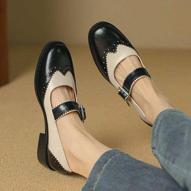 Cordina | Women's Two Tone Mary Jane Brogue Shoes - Image 1