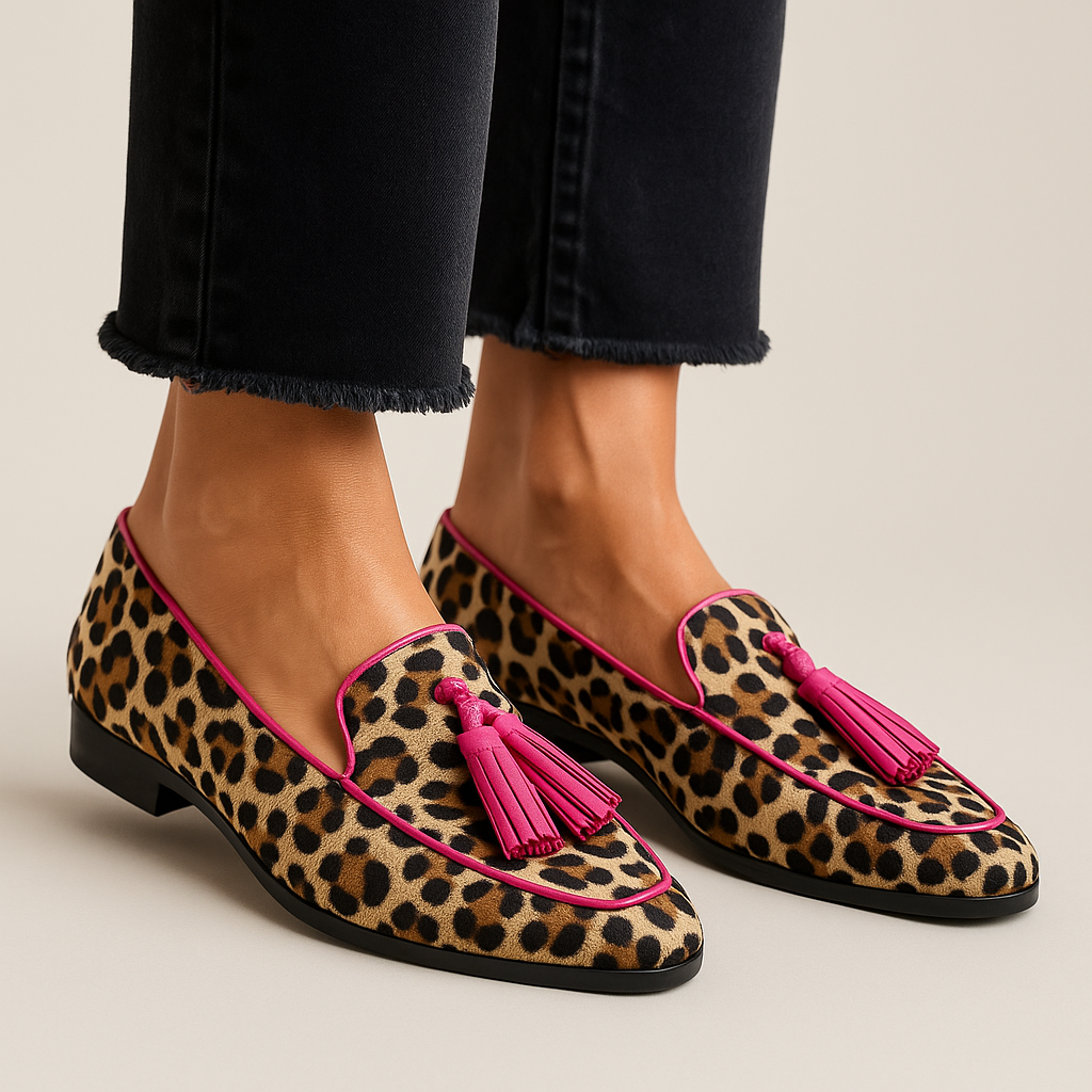 Cordula | Women's Leopard Print Tassel Loafers - Image 1