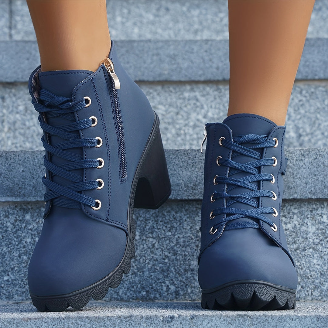 Corvin | Women's Chelsea Ankle Boot Block Heel - Navy - Image 1