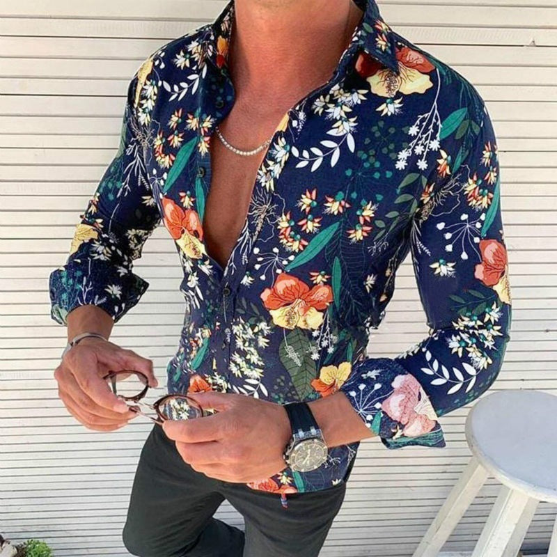 Crispin | Men's Floral Print Long Sleeve Shirt - Floral - Image 2