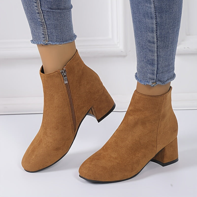 Daria | Women's Chelsea Ankle Boot with Block Heel - Black - Image 2
