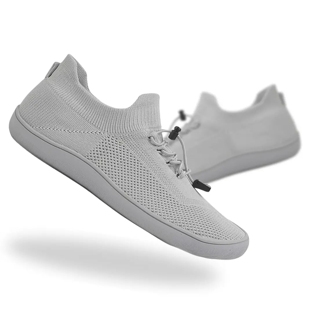 Daria | Women's Knit Barefoot Sneaker Toggle Lace - Light Grey - Image 1