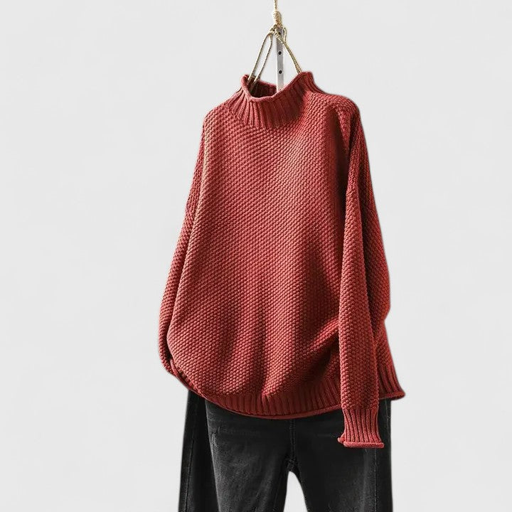 Daria | Women's Mock Neck Long Sleeve Sweater - Image 1