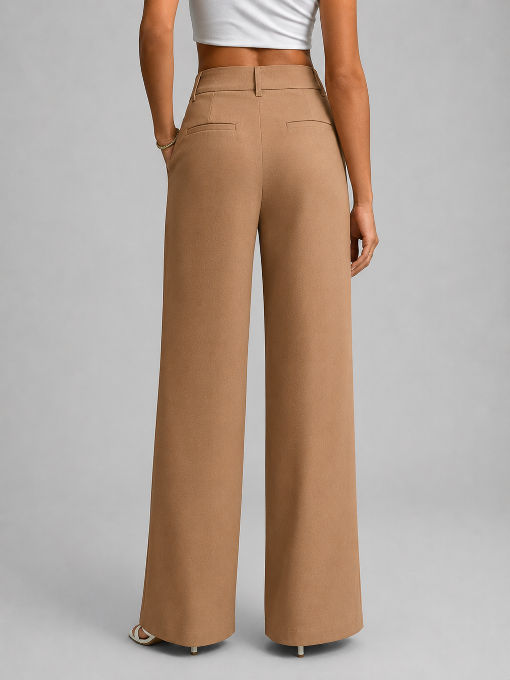 Dawnvell | Women's Corduroy Wide-Leg Trousers - Camel - Image 2