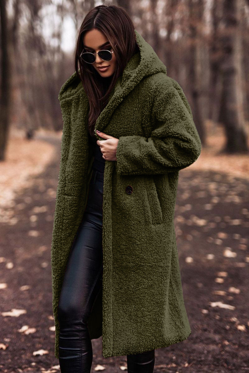 Dawnwick | Women's Oversized Teddy Sherpa Coat - Beige - Image 2