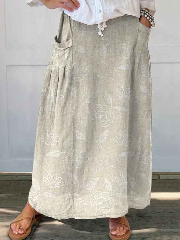 Delphina | Women's Floral Print Maxi Skirt - Floral - Image 1
